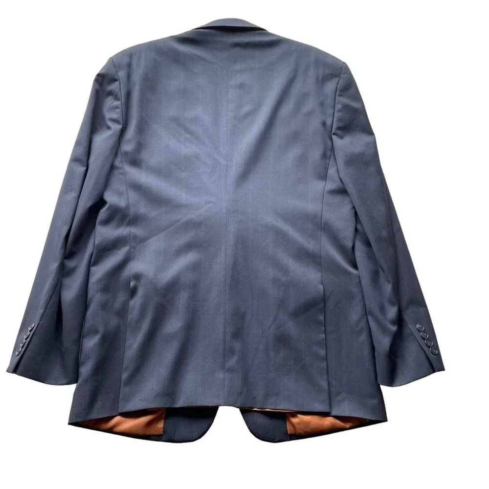 Joseph Jos. A. Bank Suit Jacket Blazer Navy Blue Size 44L Check Sport Coat